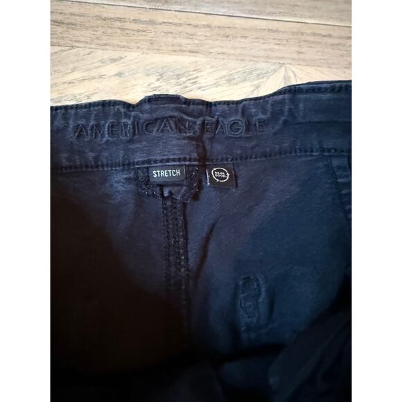 American Eagle Pants Womens 10 Reg Black Cargo Straight Leg Stretch Utility 90s - Picture 7 of 10
